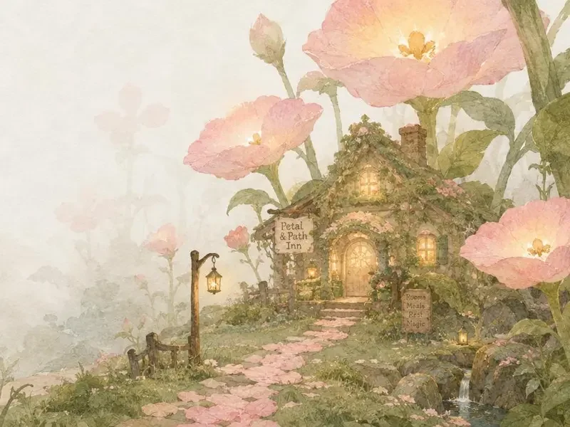 花园奇幻剧场 主题插画 · 51全站短剧免会员门户