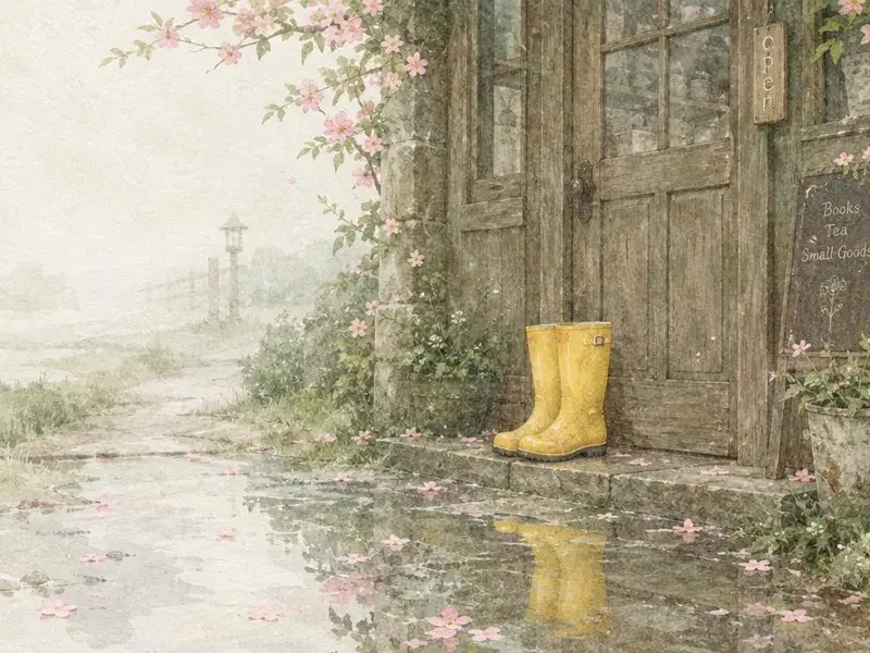 借你一双雨靴 · 51全站短剧免会员门户 雨后老街 物语插画 · 借你一双雨靴